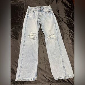 Aeropostale Relaxed Distressed Jeans - Light Blue